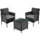  Outtec garden furniture set, plastic, grey coffee set, 3 pieces.