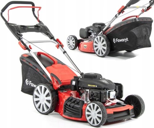  Popular petrol lawn mower with basket, 196 cm³ capacity. Basket 62 l, cutting width 51 cm