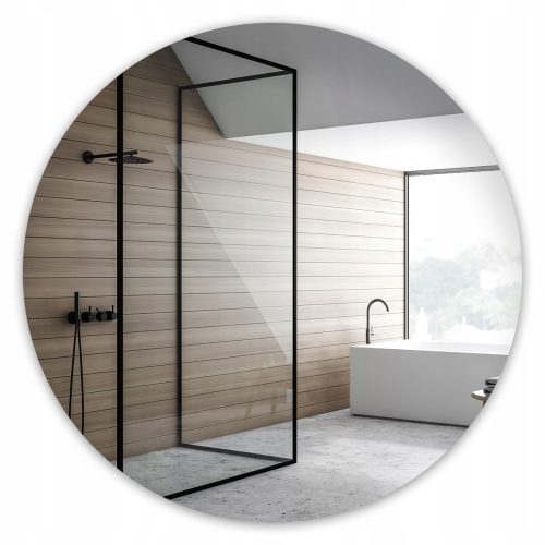 Bathroom mirror wall mirror with soles, round, 600 x 600 mm