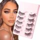  ARTIFICIAL EYELASHES FULL STRIPES 3D THICK WISPIES SET OF 5 PAIRS 1002