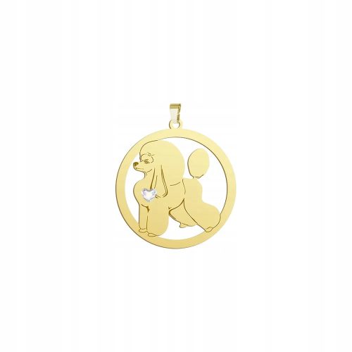  Pendant Gold with Dog Poodle 925 Jewelry Woman Gift FREE ENGRAVING