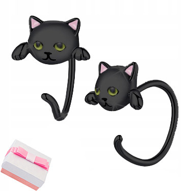  SILVER BLACK CAT EARRINGS FOR GIRL