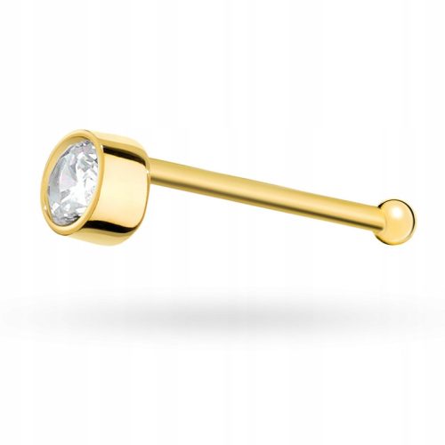  GOLD NOSE EARRING pr. 585 RING with cubic zirconia