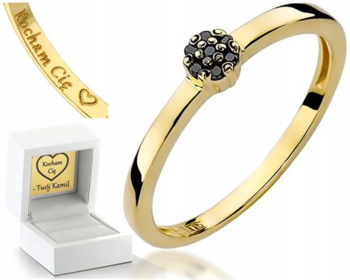  BLACK DIAMONDS ENGAGEMENT RING 0.04 ct