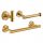 3x shower bathrobe hook holder, shelf, brushed, gold-colored