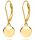  SILVER EARRINGS BALLS HANGING GOLD PLATED