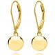  SILVER EARRINGS BALLS HANGING GOLD PLATED