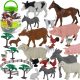  LARGE SET OF FARM FIGURES ANIMALS HORSES SHEEP