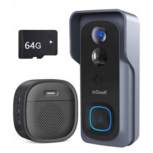 WIRELESS DOORBELL VIDEO CAMERA INTERPHONE 2K 64GB