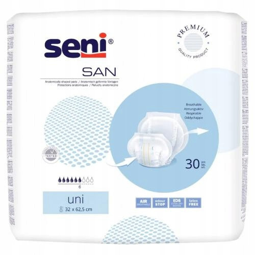 Seni San Uni anatomical diapers 32x62.5cm 30pcs.