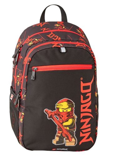  LEGO Ninjago LEGO-BAGS Kindergarten Backpack with Multiple Compartments for Boys, Black, Red Tones