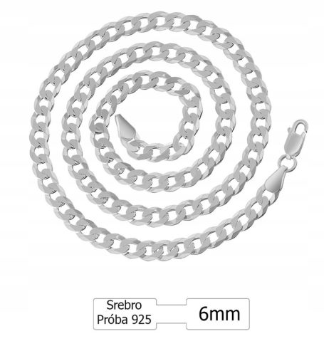  Men's Silver Full Armor Chain 60cm 6mm