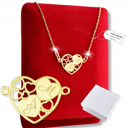  Gold Women's Heart Necklace with Engraving Gift