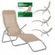 Sun loungers and garden and terrace DOMAREX ISWING deck chair, metal, beige and brown