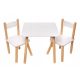  Wooden table + 2 chairs SET for children, white table