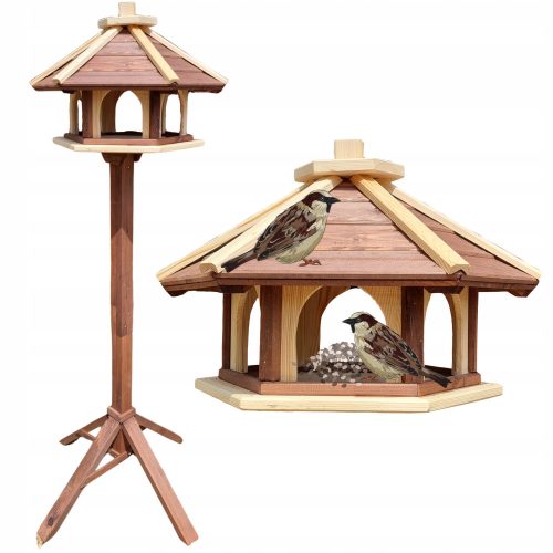  LARGE WOODEN BIRDHOUSES ON A STAND