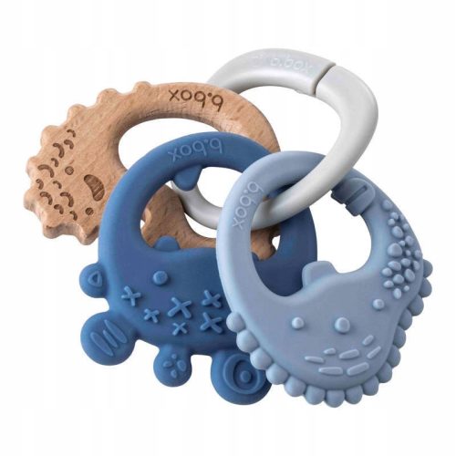  Orthodontic teething ring B.Box, wood, silicone, shades of blue