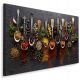 Pictures on the wall Picture for the kitchen: spices, cutlery, herbs, 70x50