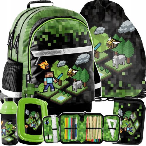  School Backpack with Multiple Compartments Minecraft Paso Multicolored 22 years old