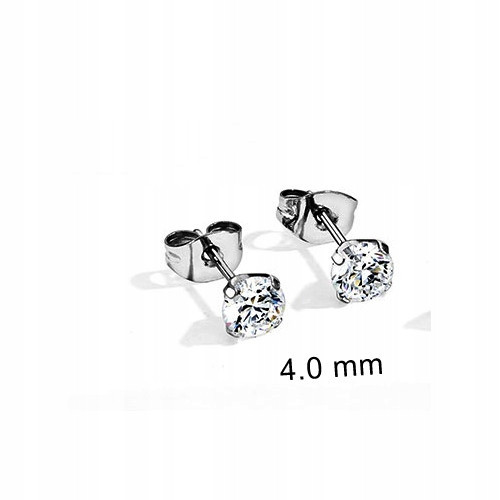  TITAN Ear studs with crystal 4mm