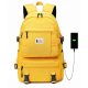 Yellow School/Youth Backpack with USB Port and Laptop Compartment