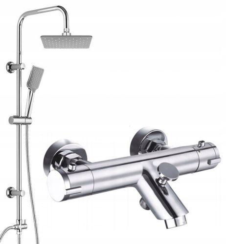 Termo series chrome bath and shower faucet + Kuchinox Limo exposed shower set