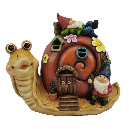  Snail figure for the garden, solar lamp, large decoration