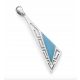  Silver pendant, blue opal, Greek pattern