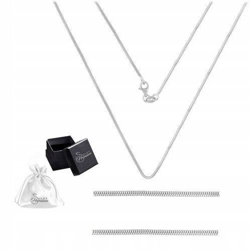  Silver chain SNAKE 80 cm x 1.5 mm