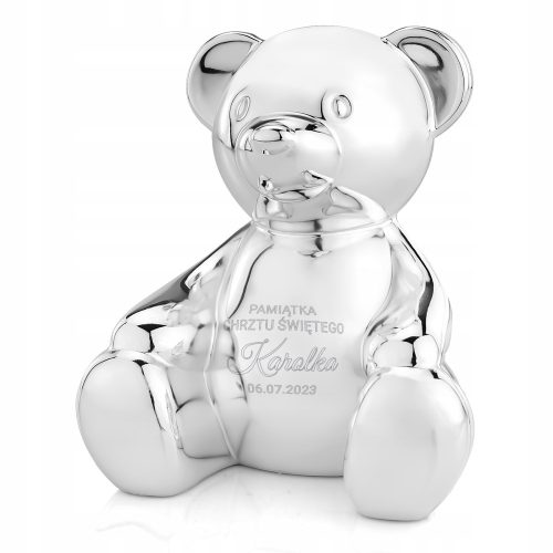 Cool, funny gadgets CHRISTENING GIFT TEDDY PIGGY BANK, ONE YEAR, FREE ENGRAVING