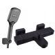 TERMO series two-handle wall-mounted bathtub and shower fitting black + EMOS series surface-mounted shower set