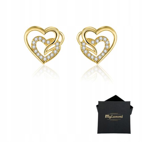  HEART EARRINGS GOLD PLATED STUDS