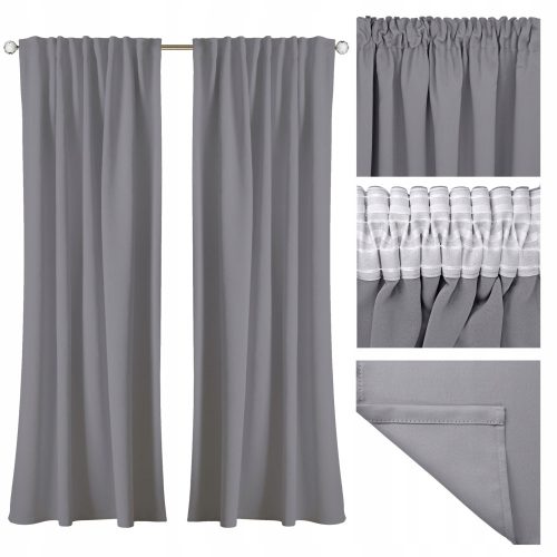 Ready-made curtains Domarex blackout curtain grey 135x250 cm