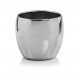  Polnix flowerpot 17 cm x 17 x 16 cm diameter 17 cm ceramic in the colors grey and silver