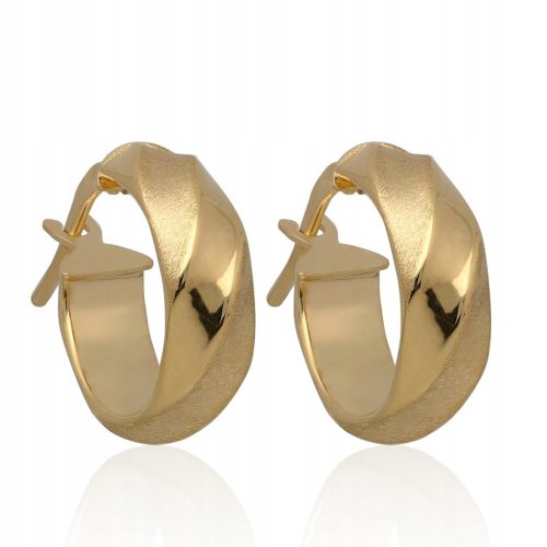  Gold hoop earrings, shiny, matt, 10mm, gold 585