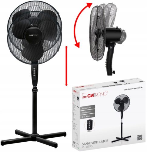  Clatronic VL 3603 S Ventilateur sur pied noir