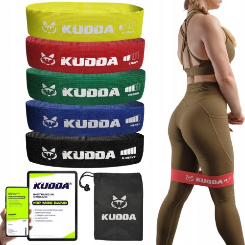  Set of 5 mini fabric rubber bands for HIP BAND exercises