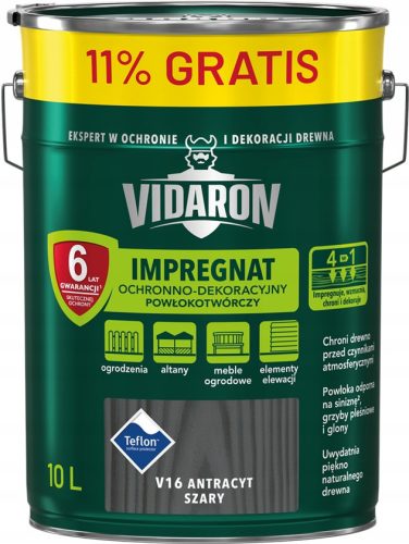  VIDARON Protective Impregnation Anthracite Grey V16 10L