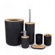 Set of 6-piece bathroom accessories, black