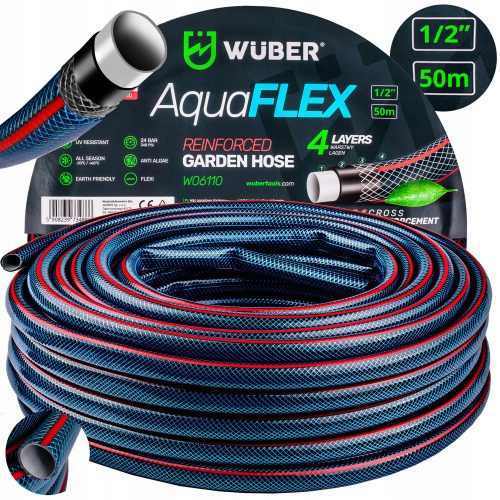  REINFORCED GARDEN HOSE 4 LAYER 50M BRAIDED 1/2