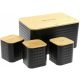 Bread box Krisberg bread box set BREAD BANK + 3 CONTAINERS made of black bamboo