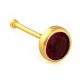  Gold nose stud with red stone pr 585