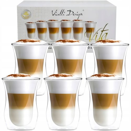 Glasses and cups Vialli Design cappuccino glasses 300 ml 6-pcs.