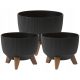  2× Lamela Roma Eco Jumper flowerpot black 24x15 cm + Lamela flowerpot 29 cm x 29 x 18 cm diameter 29 cm plastic black