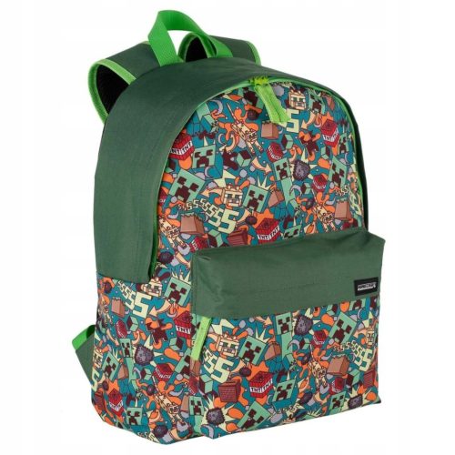 Minecraft Crazy Green Backpack – Perfect for School and Gaming Enthusiasts