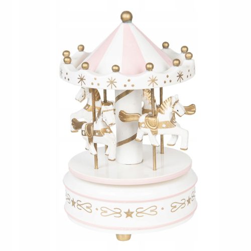  Music Box Carousel with Horses Pink Clayre &