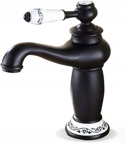 Freestanding washbasin faucet, black