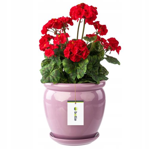  Botle flowerpot, 28 cm x 28 x 30.5 cm, diameter 28 cm, ceramic in pink tones