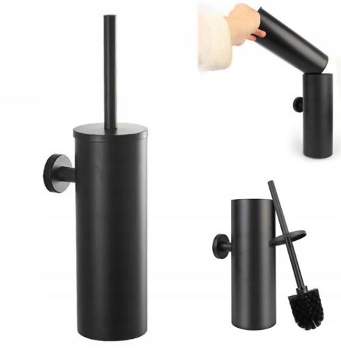 Toilet Brushes Hanging Toilet Brush, Matt Black, STAINLESS STEEL