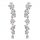  Teardrop earrings long silver zircons crystals